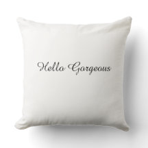 Modern Elegant Hello Gorgeous Gold Throw Pillow