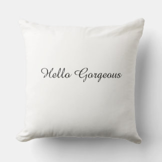 Modern Elegant Hello Gorgeous Gold Throw Pillow