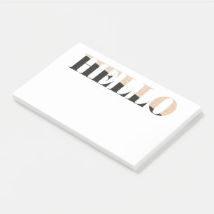 Modern Elegant Hello with Golden detail Post-it Notes