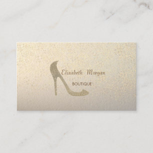 Modern Elegant  High Heel,Gold Confetti Business Card