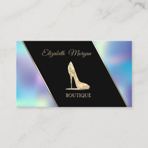 Modern Elegant High Heels Holographic Business Card