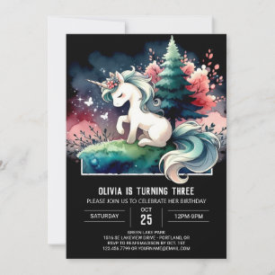 Modern Elegant Horse Birthday Invitation