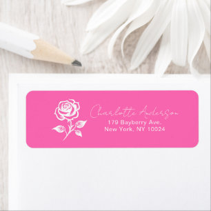 Modern Elegant Hot Pink And Rose Return Address Label