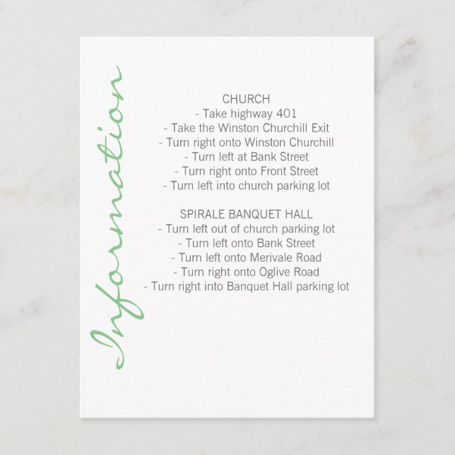 Modern Elegant Information Card (Front)