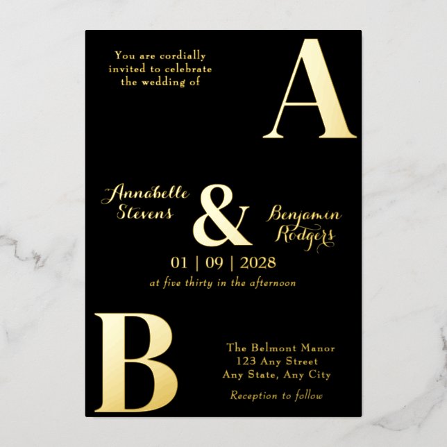 Modern Elegant Initial 2 Wedding (Front)