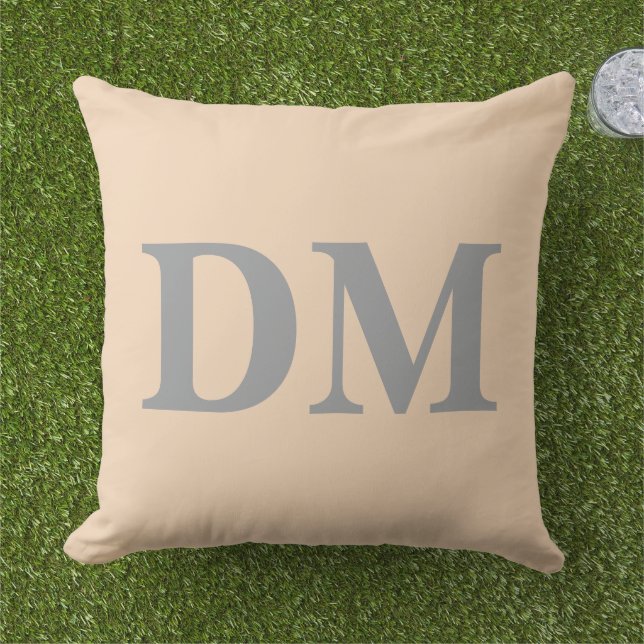 Modern elegant initials Simple style Pink Cushion (Grass)