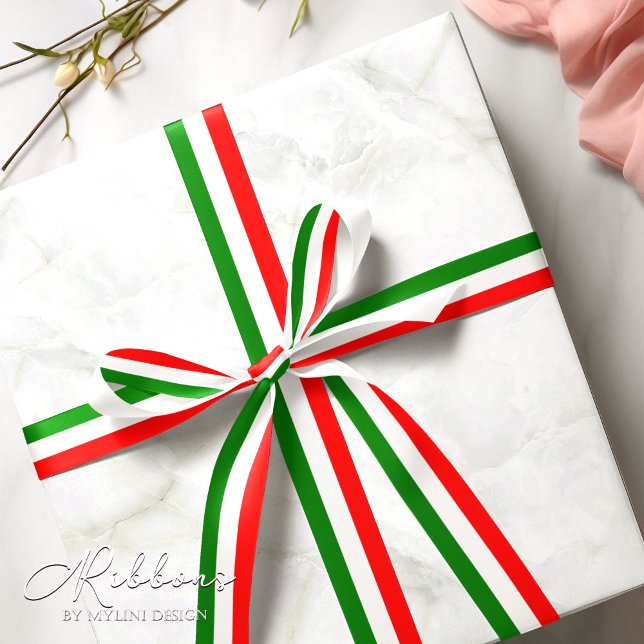 Modern Elegant Italian Flag Small Satin Ribbon (Creator Uploaded)