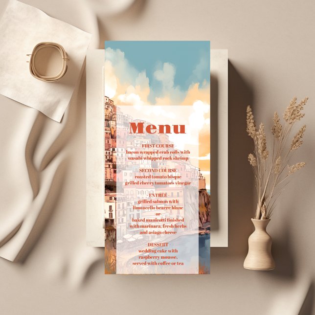 Modern Elegant Italy Destination Wedding Menu (Creator Uploaded)