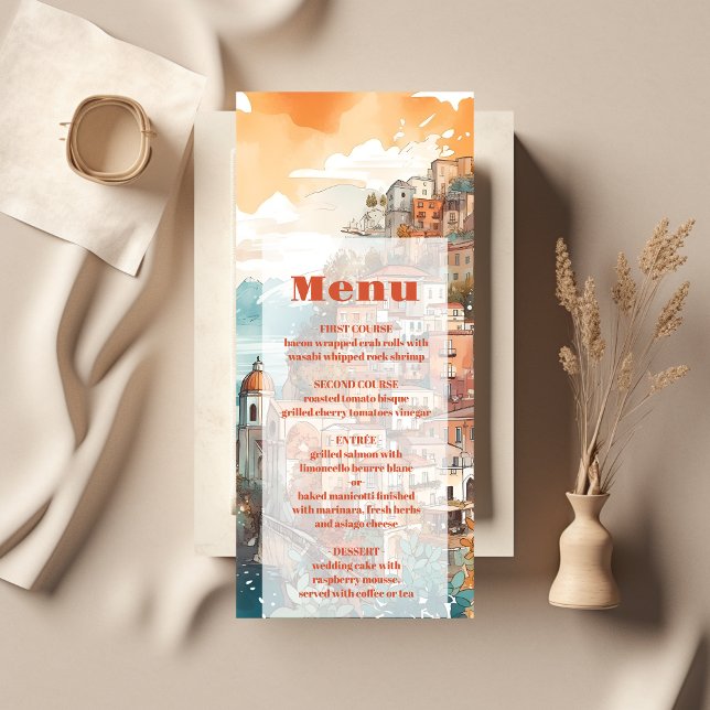 Modern Elegant Italy Destination Wedding Menu (Creator Uploaded)