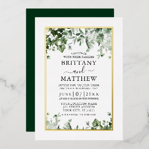 Modern Elegant Ivy Sage Greenery Wedding Gold