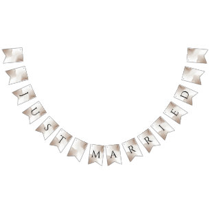 Modern Elegant Just Married Newlyweds Bunting