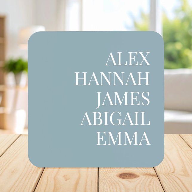 Modern Elegant Kids Names Personalised Family Coaster (Creator Uploaded)