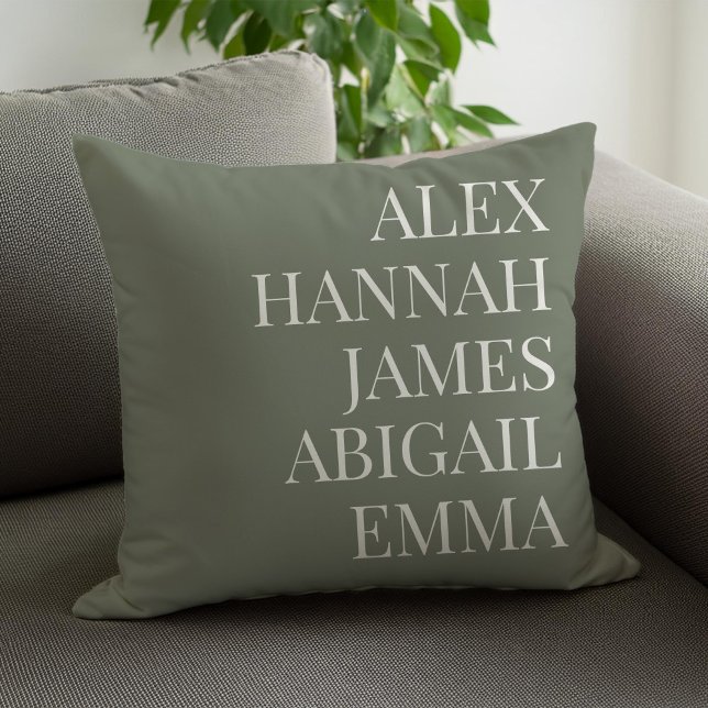 Modern Elegant Kids Names Personalised Family Cushion (Creator Uploaded)