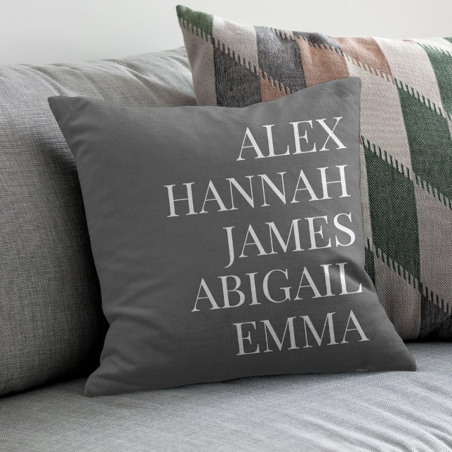 Modern Elegant Kids Names Personalised Family Cushion (Creator Uploaded)