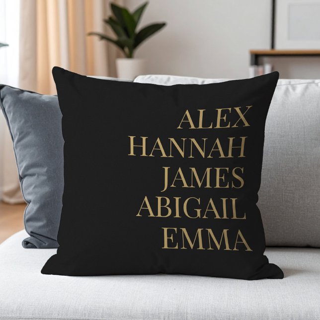Modern Elegant Kids Names Personalised Family Cushion (Creator Uploaded)