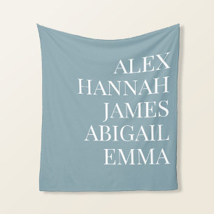 Modern Elegant Kids Names Personalised Family Fleece Blanket