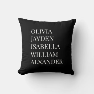 Modern Elegant Kids Names Personalized Family Cush Cushion