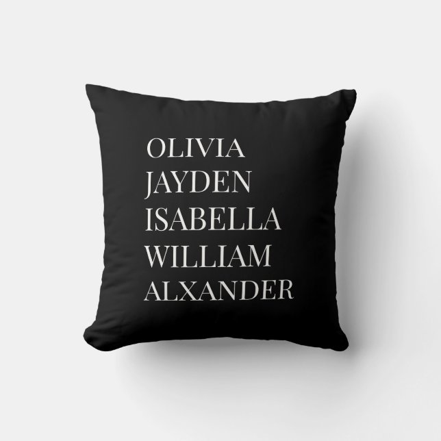 Modern Elegant Kids Names Personalized Family Cush Cushion (Front)