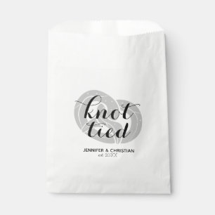 Modern Elegant Knot Tied Pretzel Wedding Treat Favour Bag