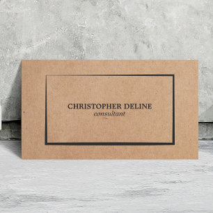 Modern Elegant Kraft Paper Grey Consultant Business Card