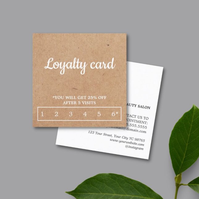 Modern Elegant Kraft White Loyalty Card (Creator Uploaded)