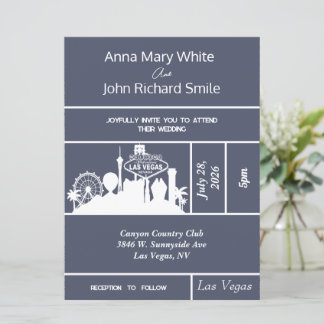 Modern Elegant Las Vegas City Skyline Invitation