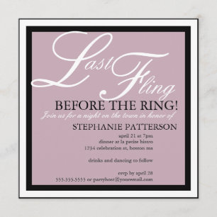 Modern & Elegant Last Fling Bachelorette Party Invitation