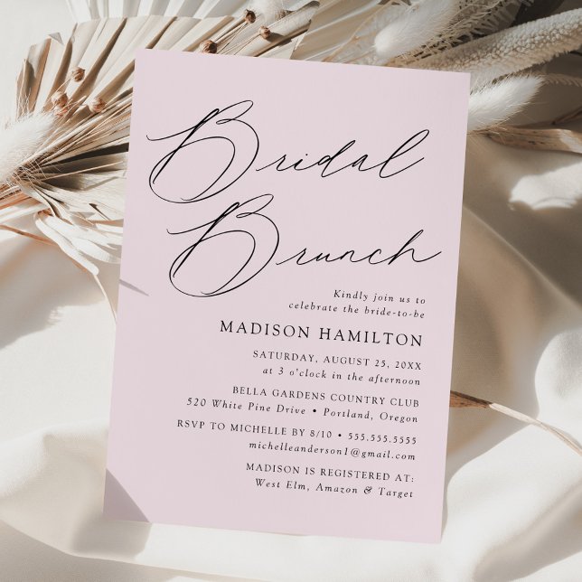 Modern Elegant Lavender Bridal Shower Brunch Invitation (Creator Uploaded)