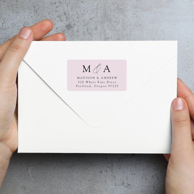 Modern Elegant Lavender Monogram Return Address Label (Creator Uploaded)
