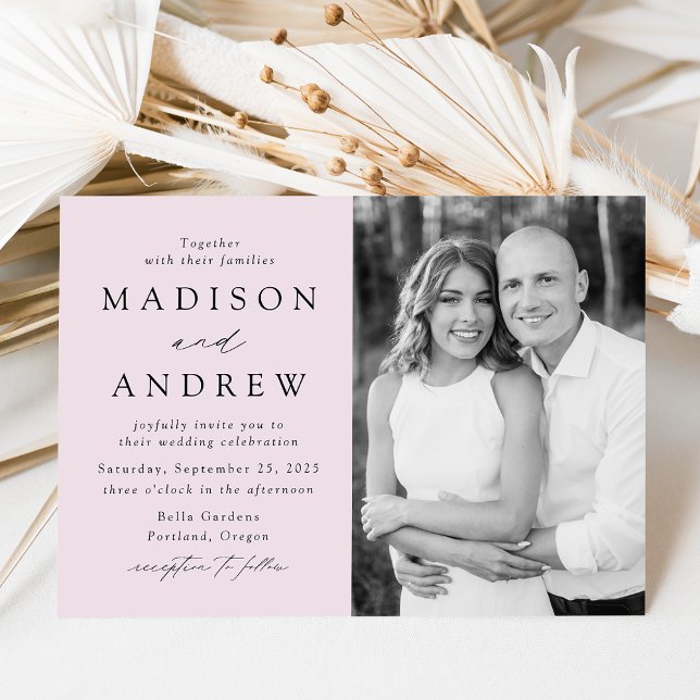 Modern Elegant Lavender Photo Wedding Invitation (Creator Uploaded)