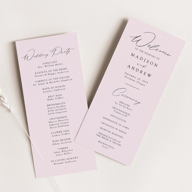 Modern Elegant Lavender Wedding Program (Creator Uploaded)