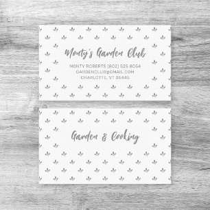 Modern Elegant Leaf Pattern Grey Calling Business Card
