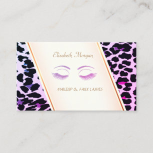 Modern Elegant,Leopard Print,Glitter Lashes Business Card