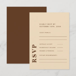 Modern Elegant Light Beige Simple Wedding RSVP Card