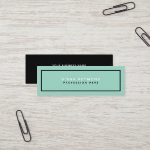 Modern Elegant Light Teal Blue Mini Business Card