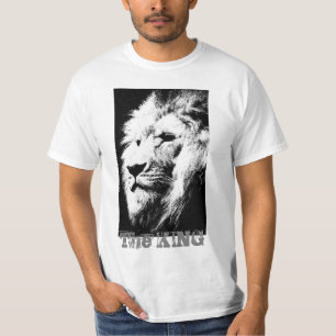 Modern Elegant Lion Face Template Mens Value T-Shirt