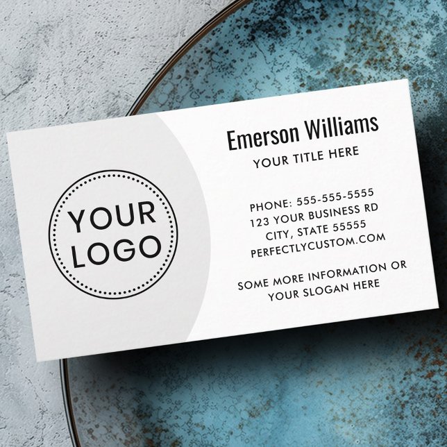 Modern elegant logo minimal white light grey business card (Modern elegant logo minimal white light gray business card)