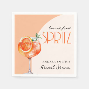 Modern Elegant Love at First Spritz Bridal Shower  Napkin