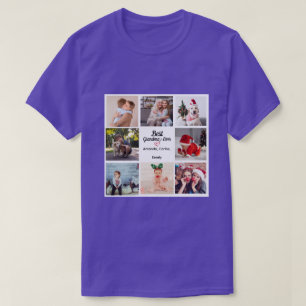Modern Elegant Love best Grandpa 8-Photo Collage T-Shirt
