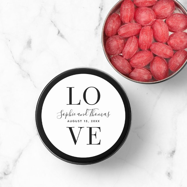 Modern Elegant Love Wedding Classic Round Sticker (Creator Uploaded)