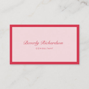 Modern Elegant Luxe Minimalist Professional Pink Business Card