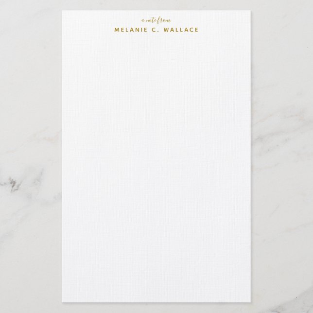 Modern Elegant Luxury Gold Personalised Stationery (Front)