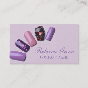 modern elegant manicure nails nail salon business card
