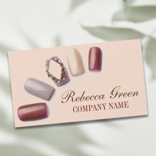 modern elegant manicure nails nail salon business card