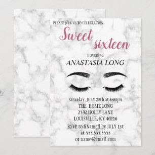 Modern, Elegant Marble, Faux Lashes Save The Date