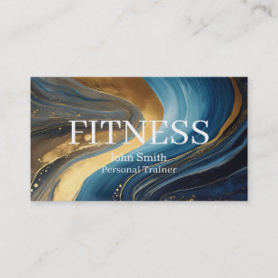 Modern Elegant Marble Personal Fitness Trainer Business Card