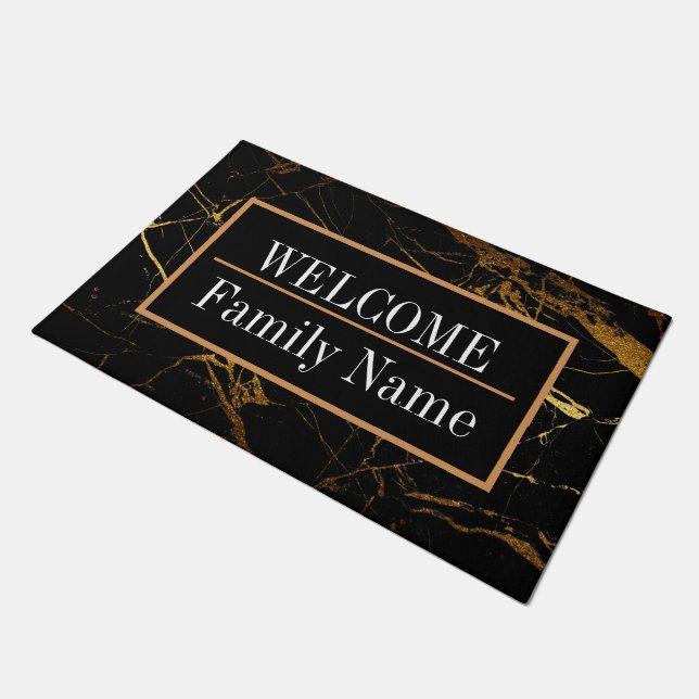 Modern Elegant Marble Welcome Doormat (Angled)