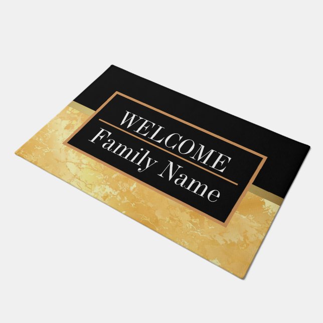Modern Elegant Marble Welcome Doormat (Angled)