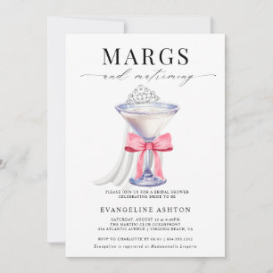 Modern Elegant Margs and Matrimony Bridal Shower Invitation