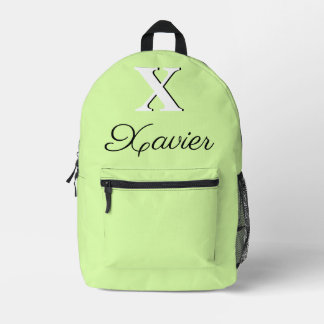 Modern Elegant Menthol Monogram Printed Backpack